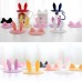 Cherry Pink Silicone Cup Lids Mug Cover, Soft Rabbit Cat Ear Drink Cup Bowl Cap, Cute Kids Gift Home Decor, Set of 6 (Yellow+Pink+Purple) 