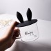 Lovely Silicone Cup Lids Mug Cover, Soft Rabbit Cat Ear Drink Cup Bowl Cap, Cute Kids Gift Home Decor, Set of 6 (Red+Black+Transparent)