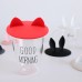 Lovely Silicone Cup Lids Mug Cover, Soft Rabbit Cat Ear Drink Cup Bowl Cap, Cute Kids Gift Home Decor, Set of 6 (Red+Black+Transparent)